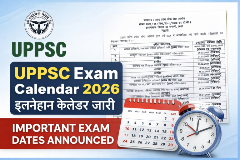UPPSC Exam Calendar 2026 released with important PCS and RO ARO exam dates