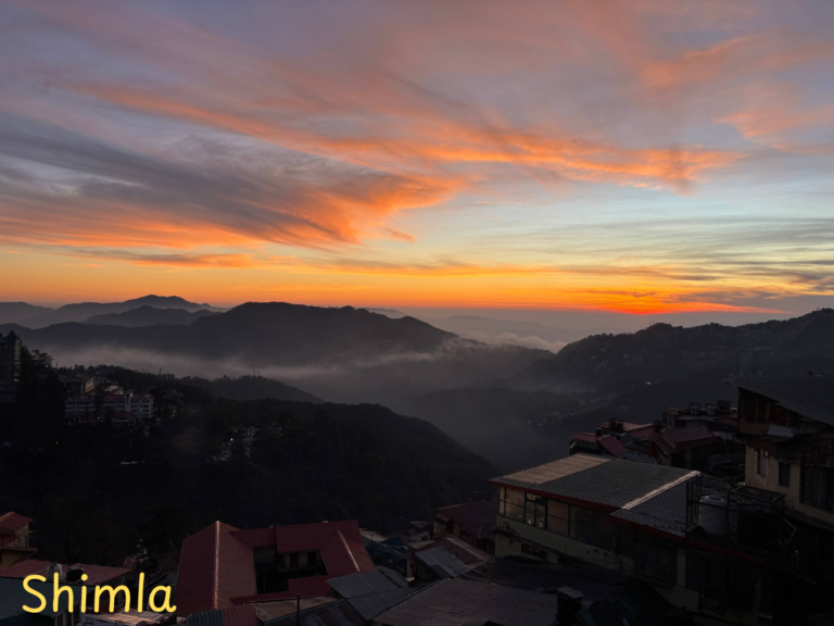 Beautiful sunset in shimla