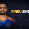 Rinku Singh portrait in India jersey with dark premium background for biography article