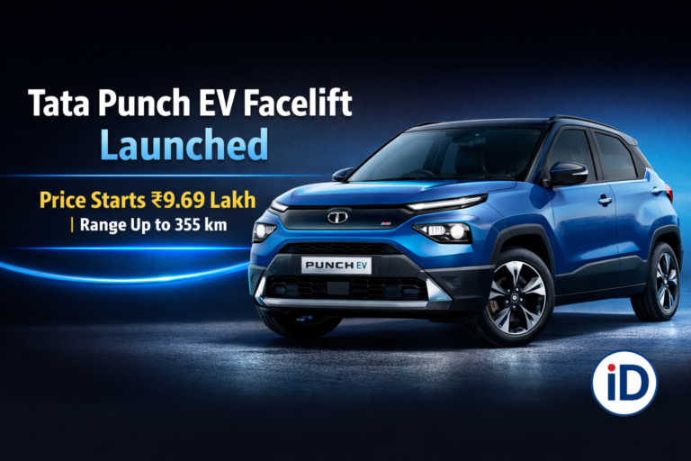 Tata Punch EV Facelift 2026 front view with updated design and electric SUV styling in India