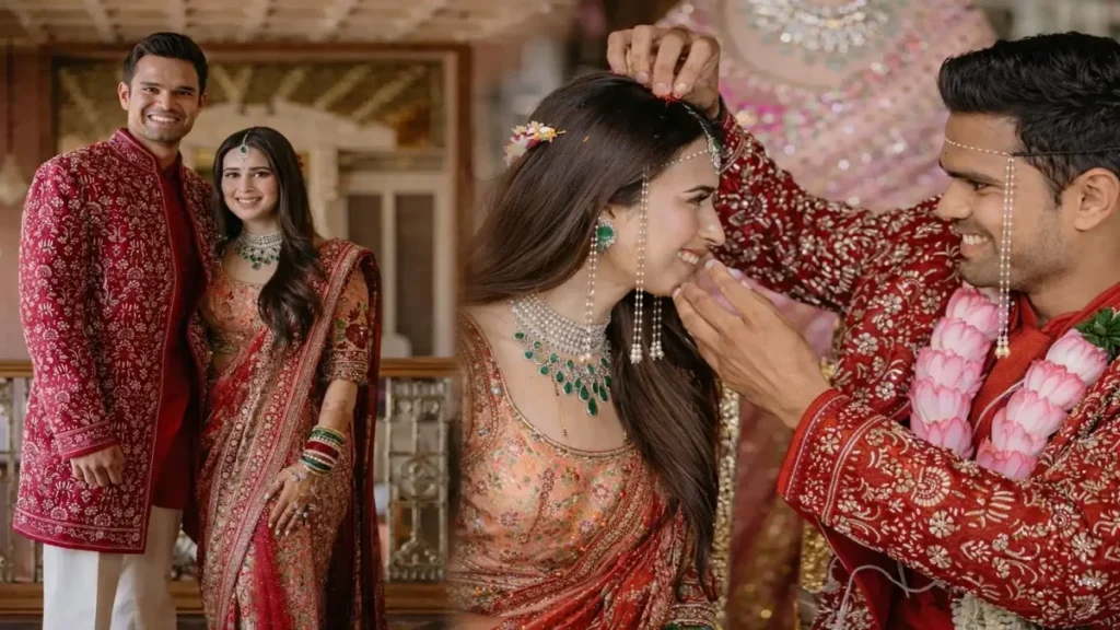 Arjun Tendulkar and Saaniya Chandhok wedding ceremony photos during traditional Hindu rituals in Mumbai