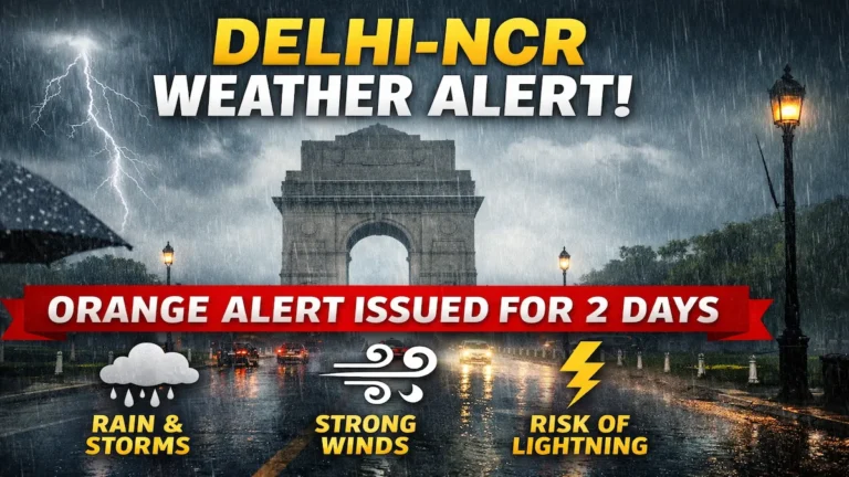 Delhi NCR weather alert with heavy rain and thunderstorm as IMD issues orange alert for next 2 days