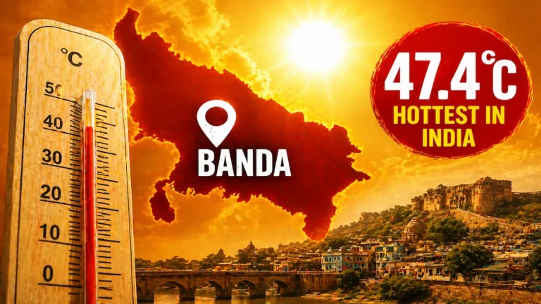 Banda becomes hottest place in India at 47.4°C during severe Uttar Pradesh heatwave with thermometer and blazing sun featured image