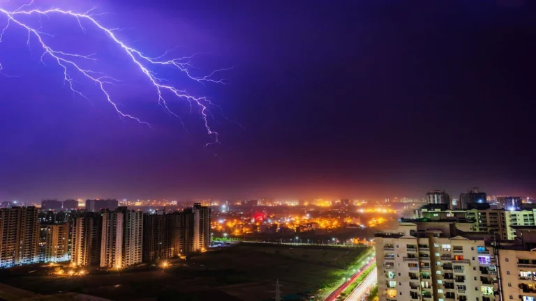 Dramatic weather conditions in India showing heatwave sun, thunderstorms, and heavy rainfall across regions