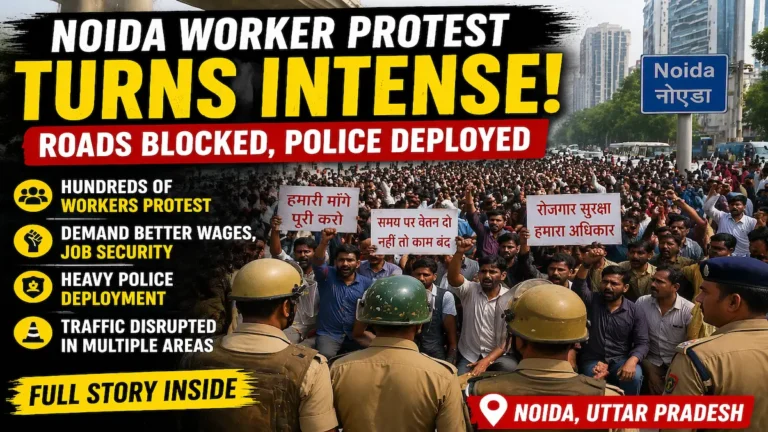 Noida worker protest